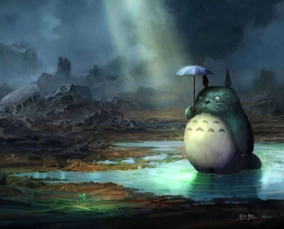 Totoro supports Japan