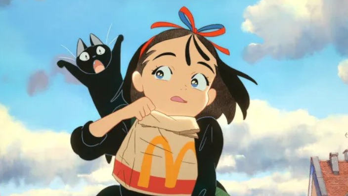 Kiki consegna a domicilio i nuovi panini del McDonald's Japan in una campagna pubblicitaria