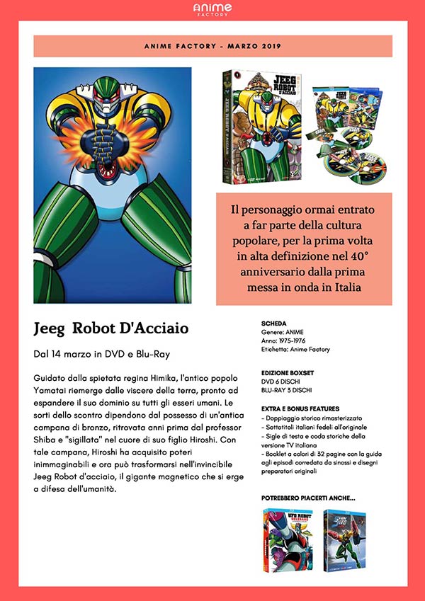 Guardiamo insieme il primo box Blu Ray di Jeeg Robot D'Acciaio
