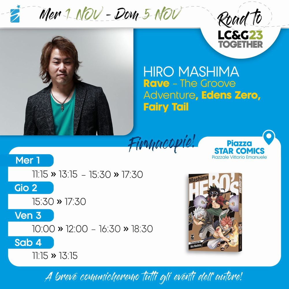 Lucca Comics 2023: regolamento per le sessioni di firme di Hiro Mashima