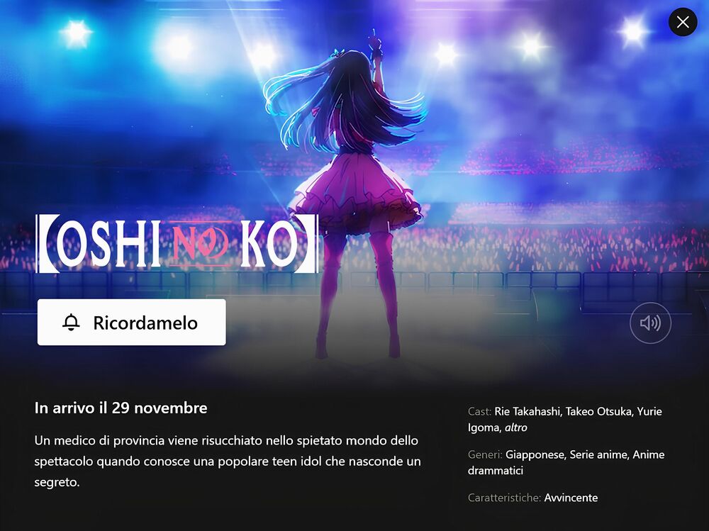 Netflix: Oshi No Ko in arrivo a fine novembre