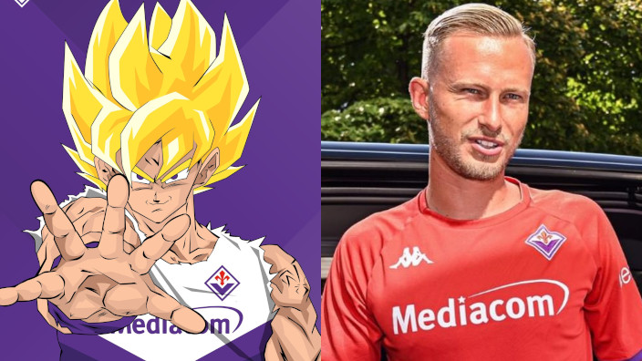 La Fiorentina accoglie Barak con un'immagine di Goku