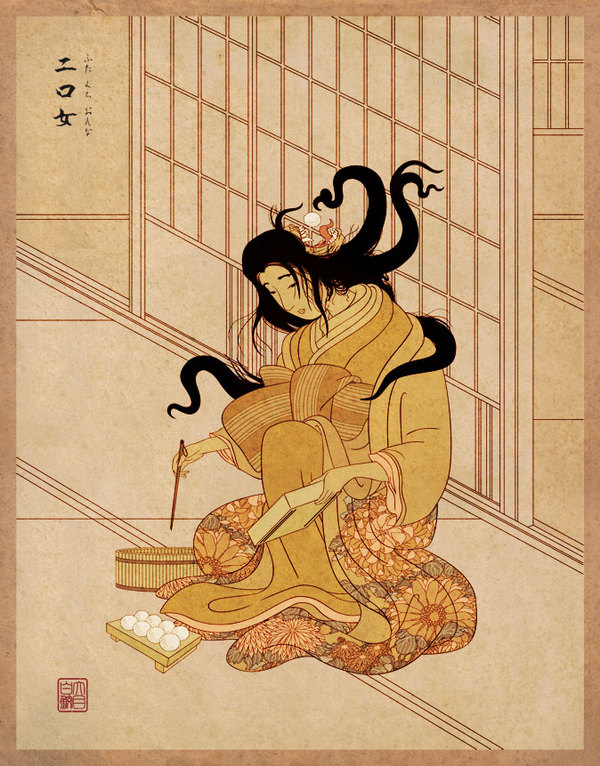 Futakuchi onna stampa antica